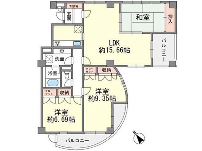 実際に売却した福岡市南区筑紫丘の間取り図